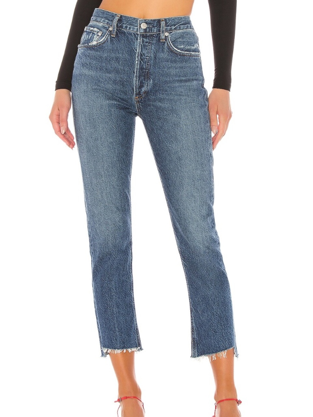 AGOLDE Riley Jeans High Rise Straight Crop size 31 100% organic Cotton Disguise